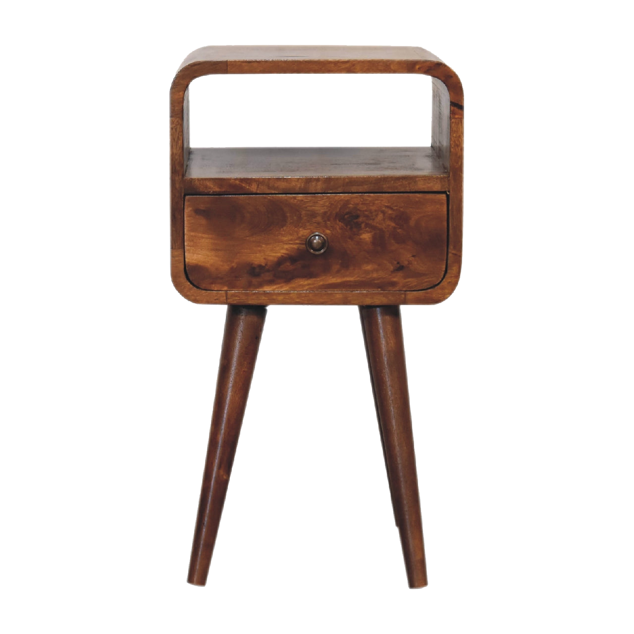 Mini Chestnut Curve Open Bedside
