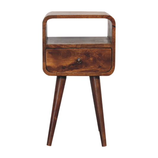 Mini Chestnut Curve Open Bedside