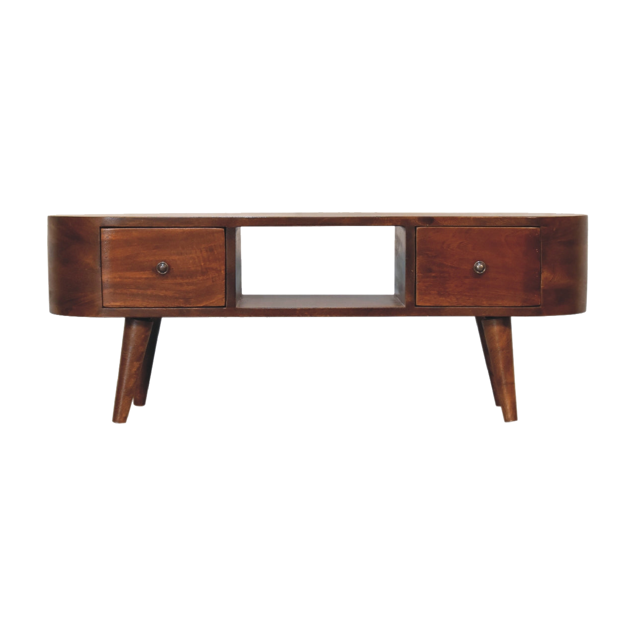 Chestnut Round Open Media Unit
