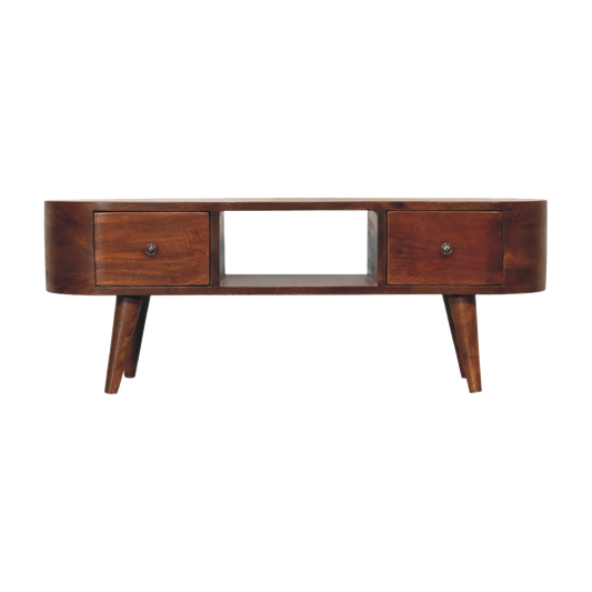 Chestnut Round Open Media Unit