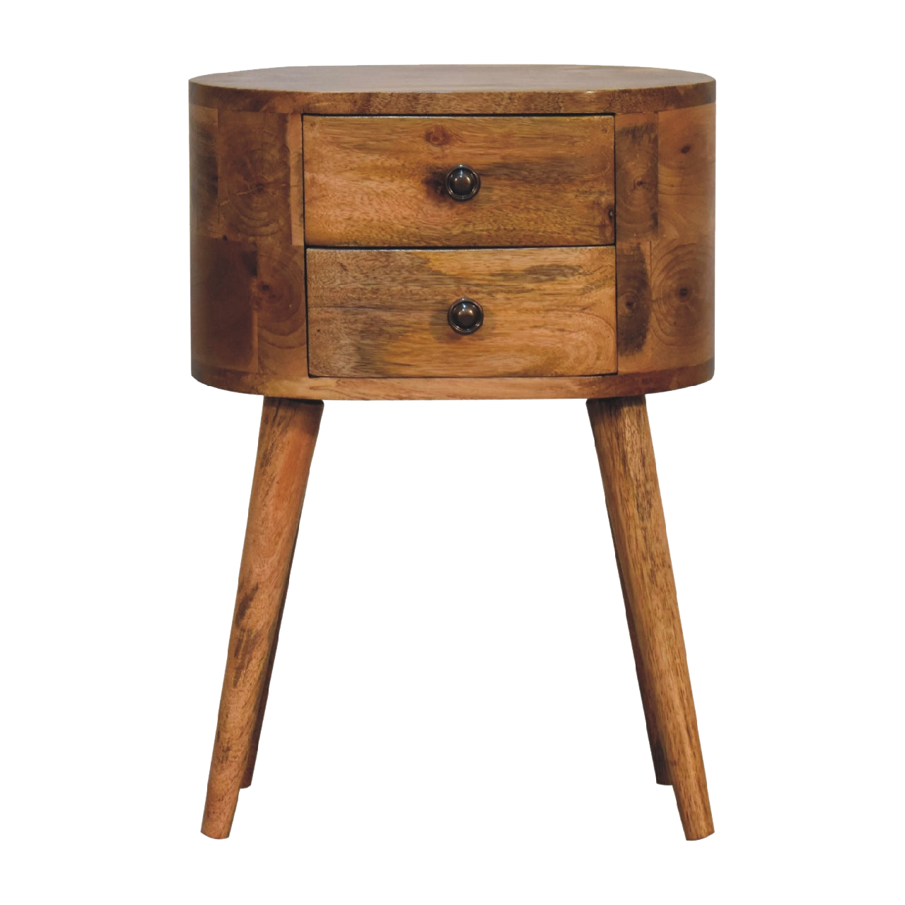 Mini Oak-ish Rounded Bedside Table