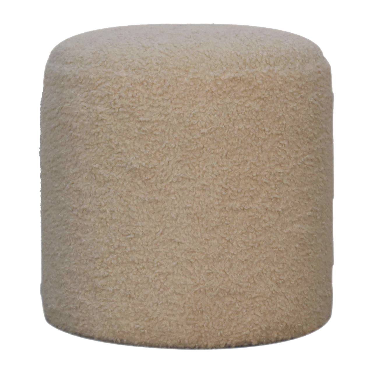 Boucle Cream Round Footstool