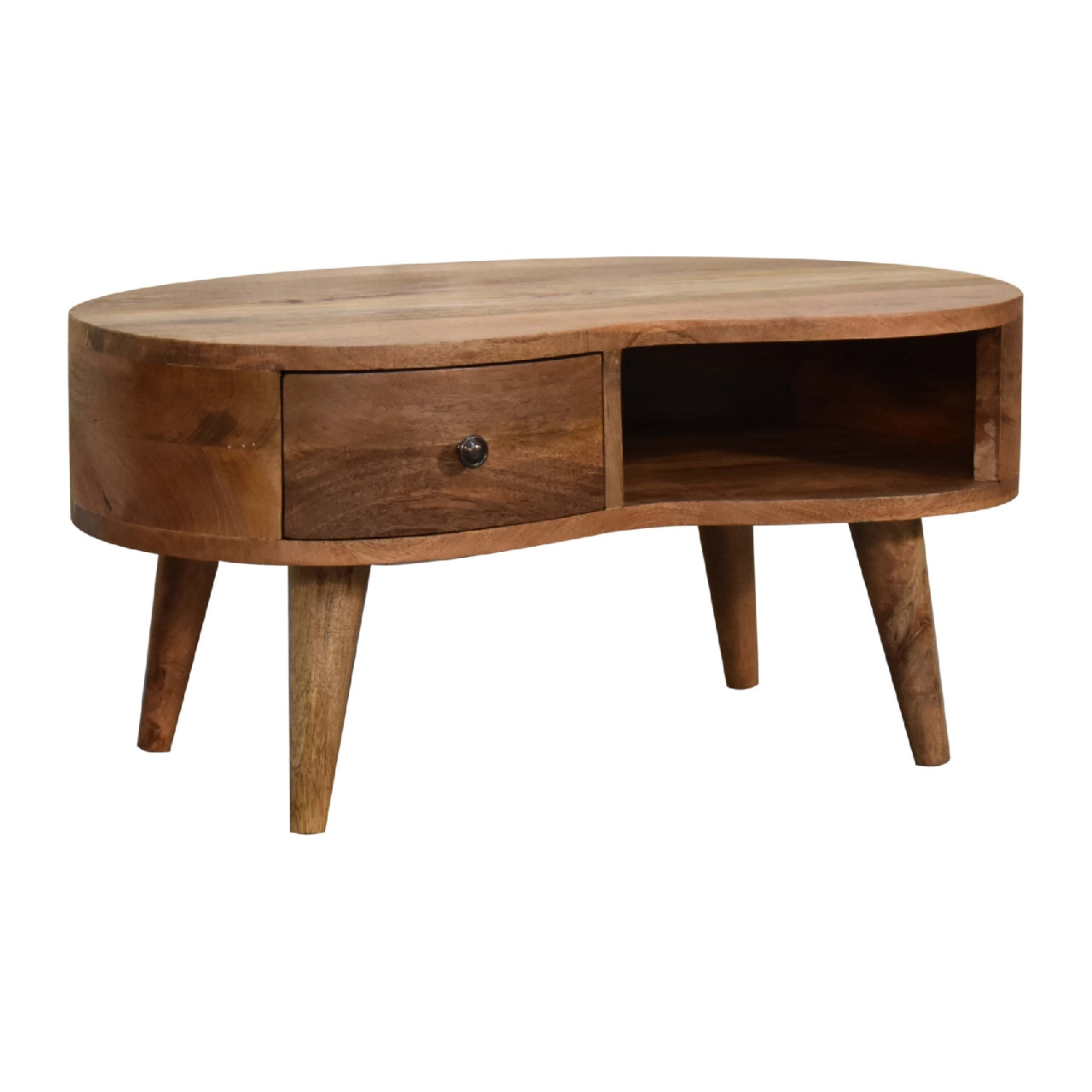 Mini Oak-Style Wave Coffee Table