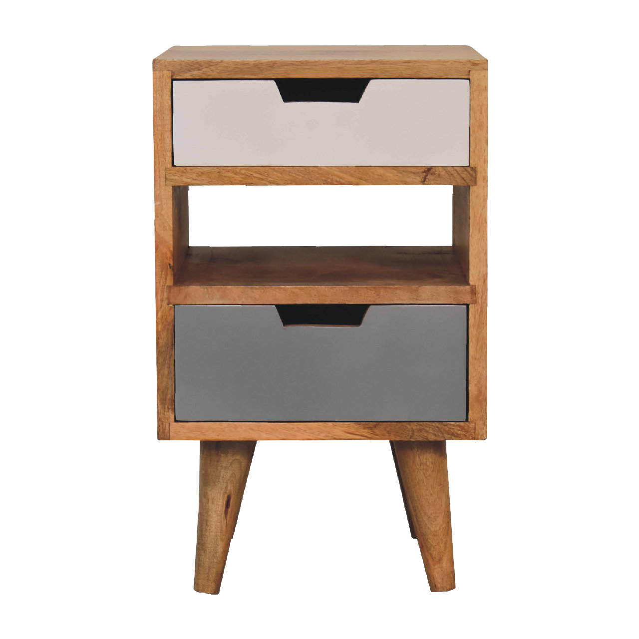 Mini Grey and White Cut-out Bedside