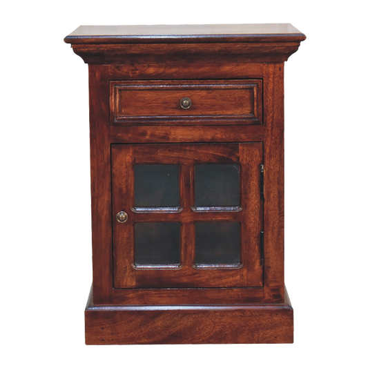 Cherry Bedside with Glazed Door