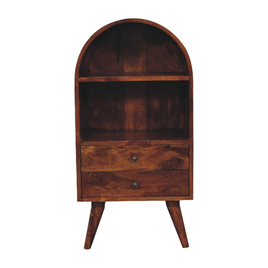 Round Chestnut Display Cabinet