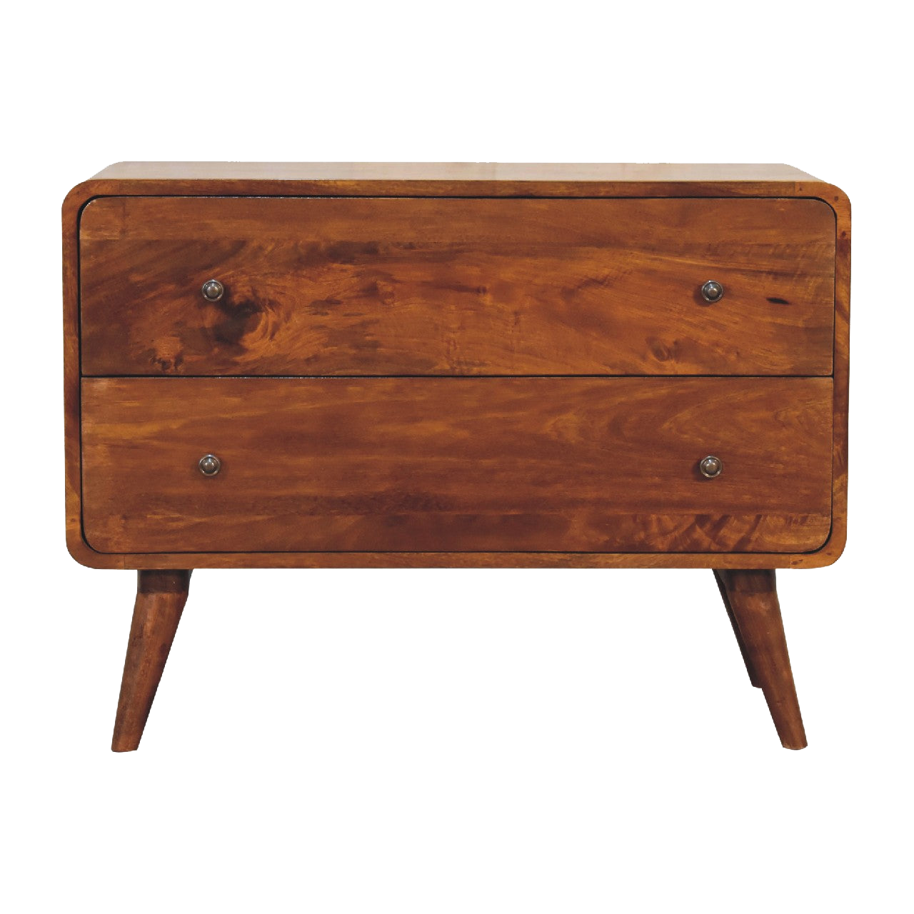 2 Drawer Curved Chestnut Chest