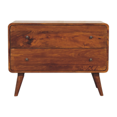 2 Drawer Curved Chestnut Chest