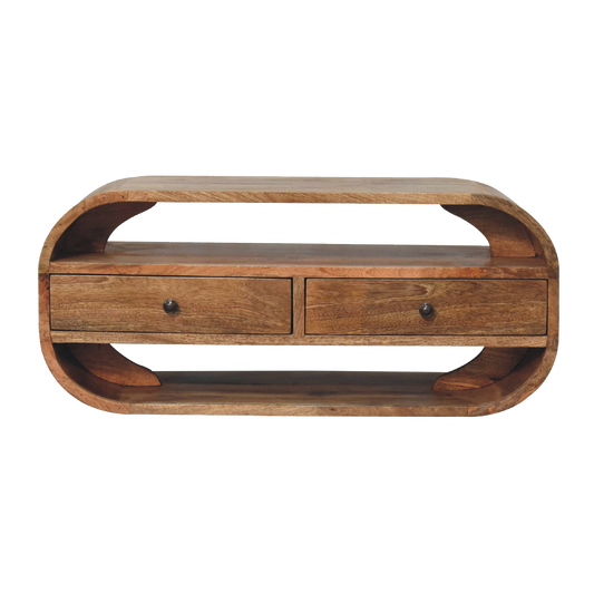 2 Drawer Curved Edge Media Unit