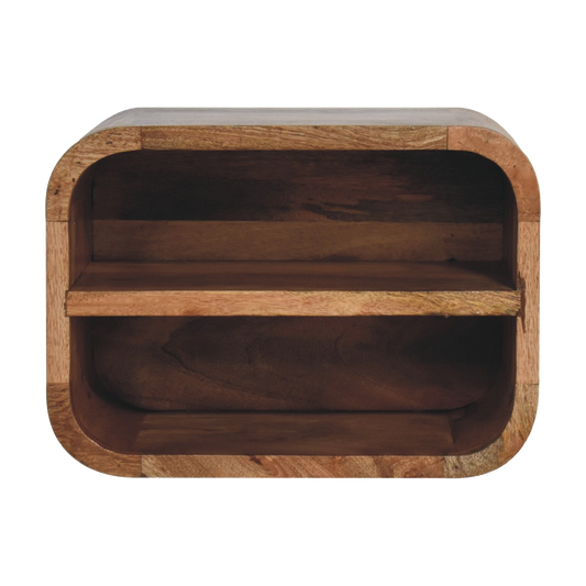 Oak-ish Floating Open Curve Bedside