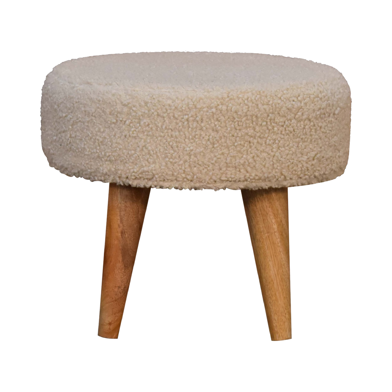 Cream Boucle Petite Footstool