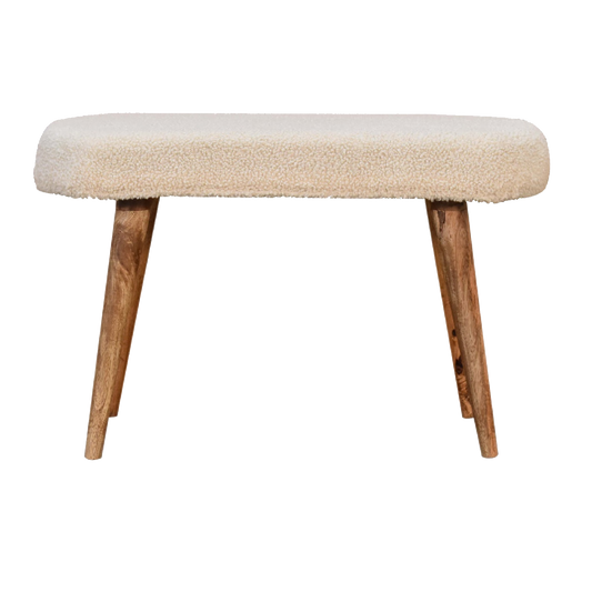 Cream Boucle Nordic Bench