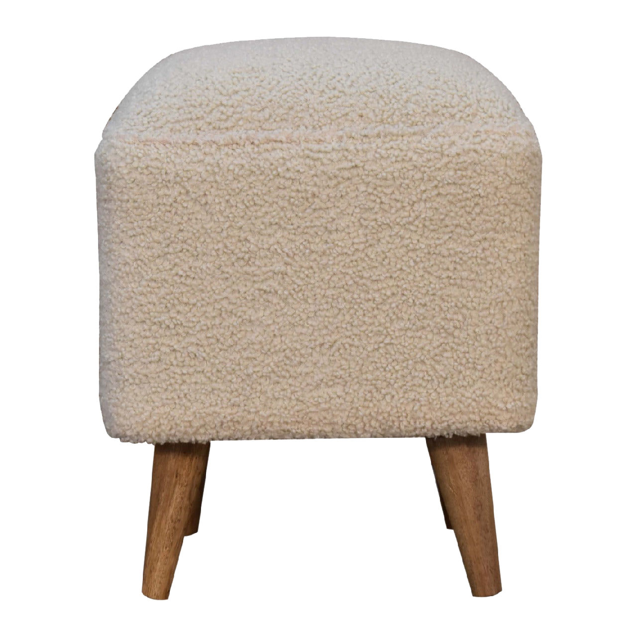 Cream Boucle Squoval Footstool
