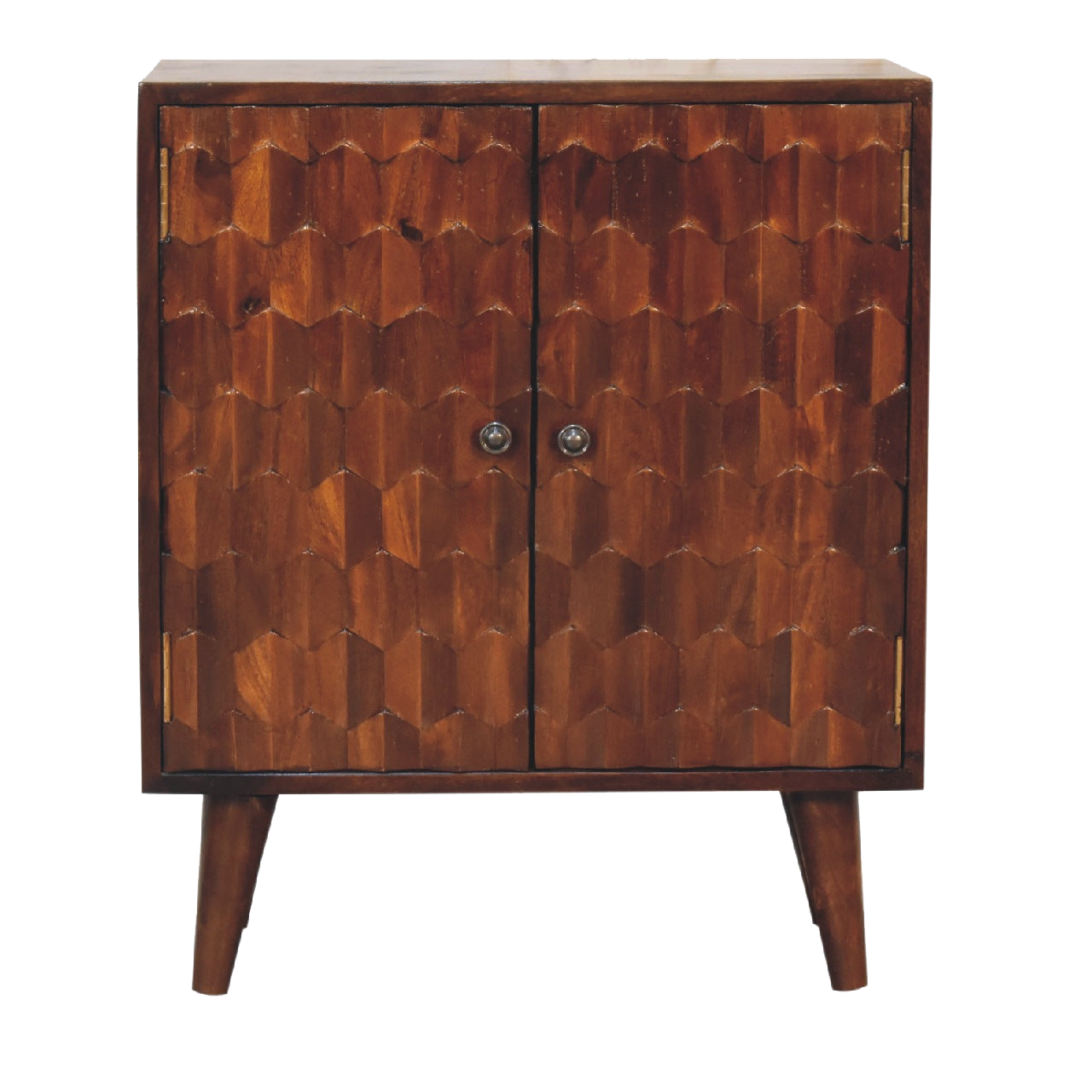 Chestnut Pineapple Carved Cabinet