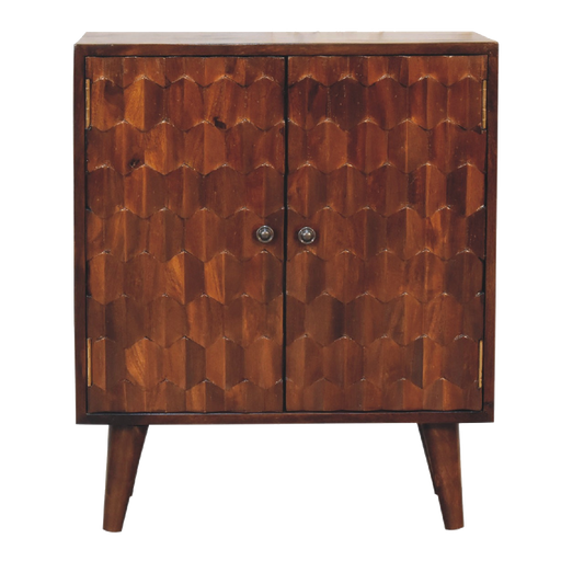 Chestnut Pineapple Carved Cabinet