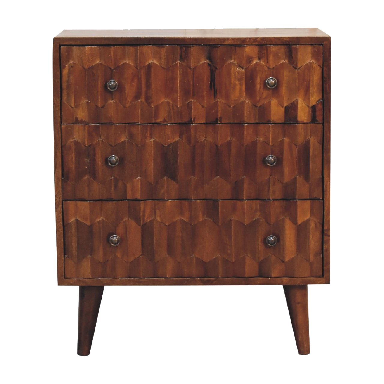 Chestnut Pineapple Carved Chest