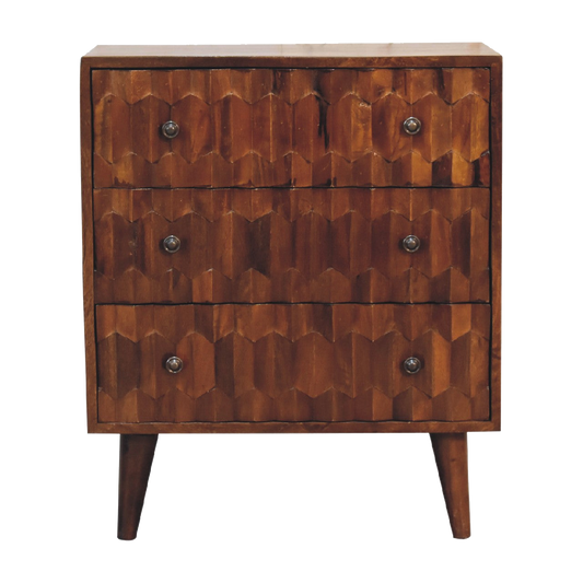 Chestnut Pineapple Carved Chest