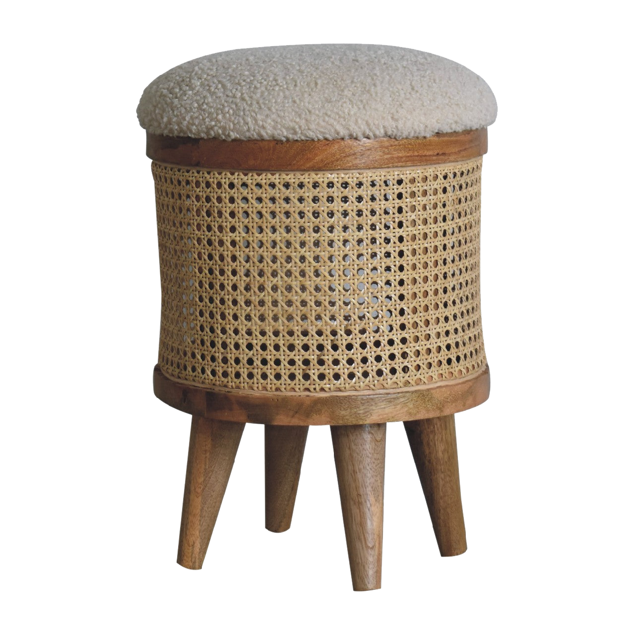Cream Boucle Larissa Footstool