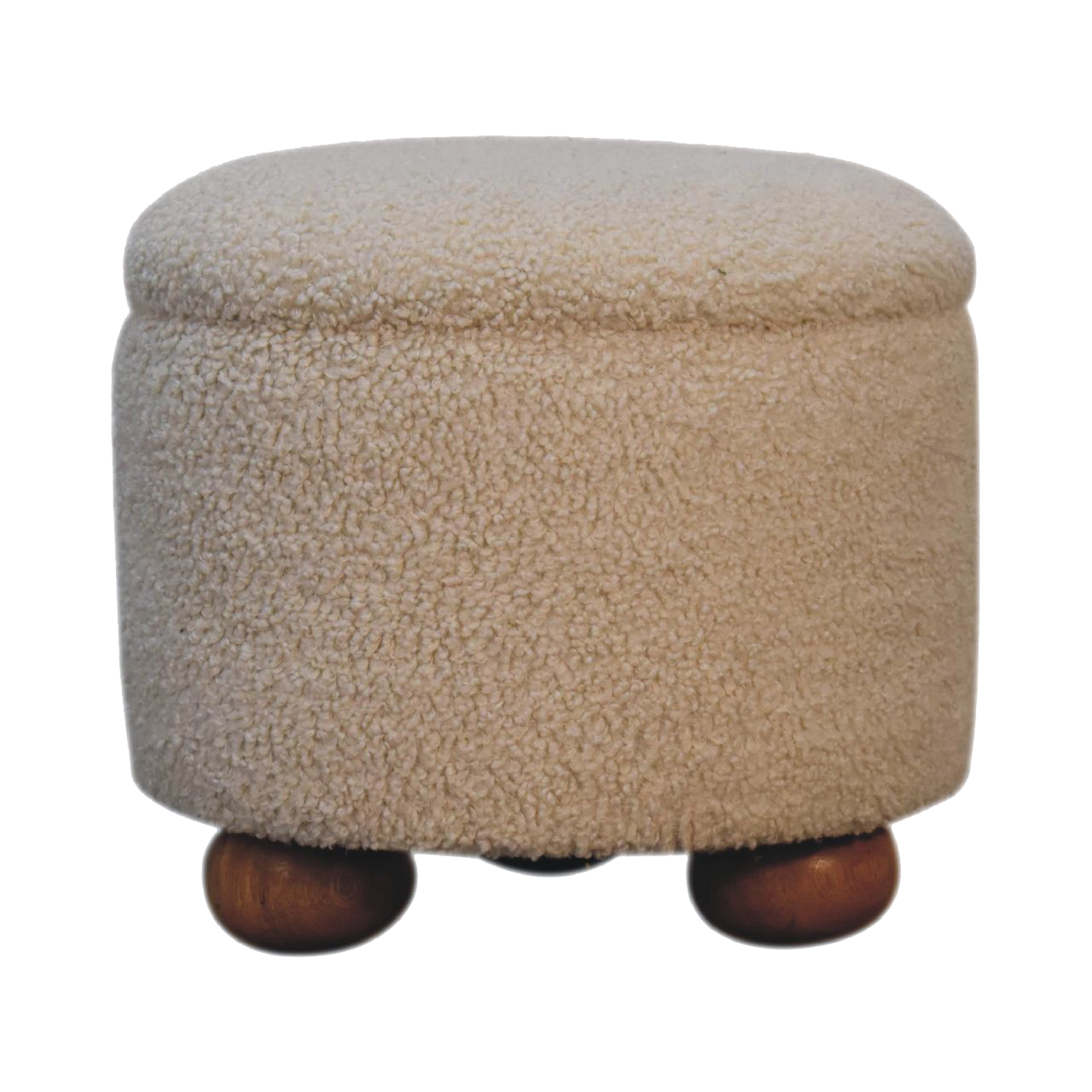 Cream Boucle Storage Footstool