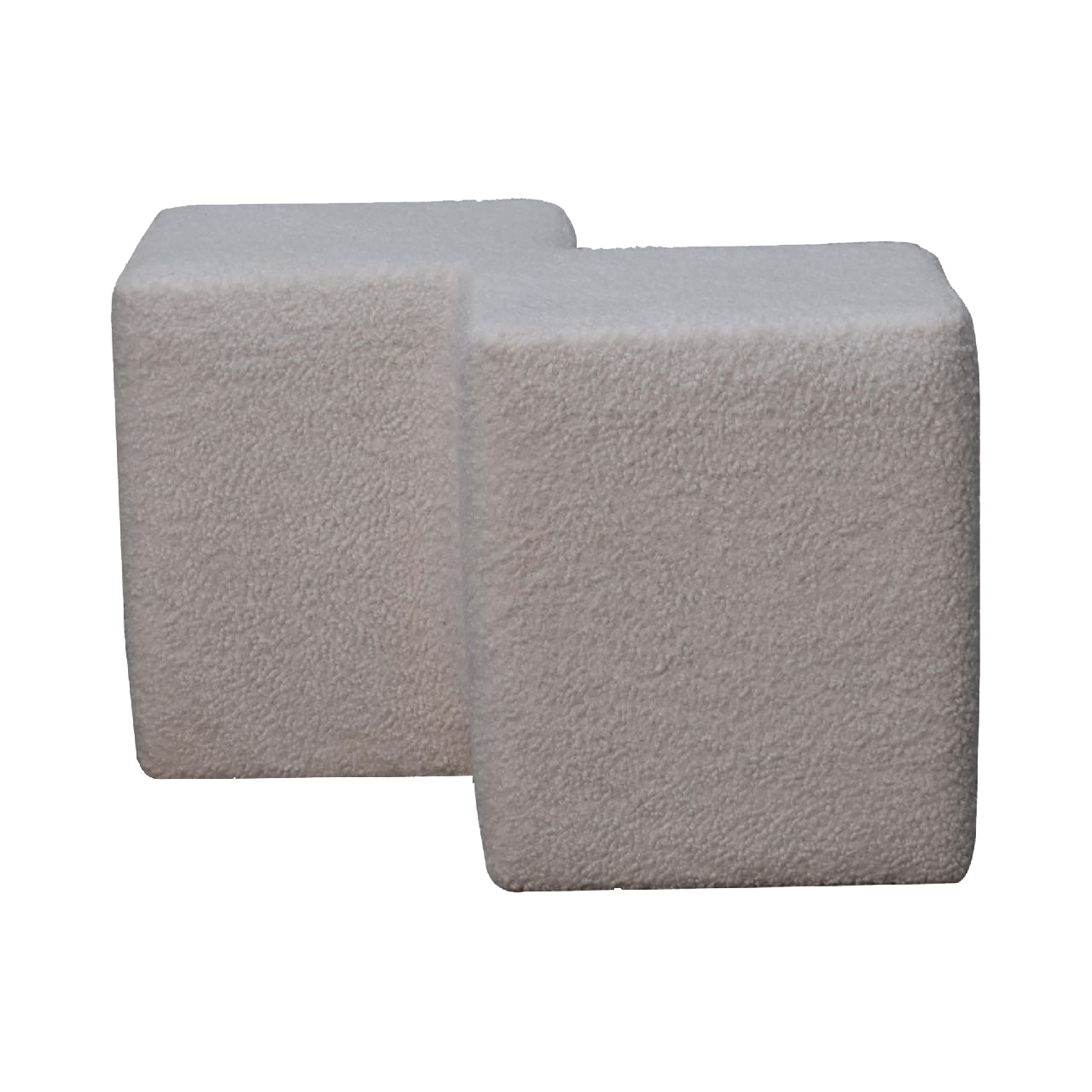 White Boucle Twin Footstool