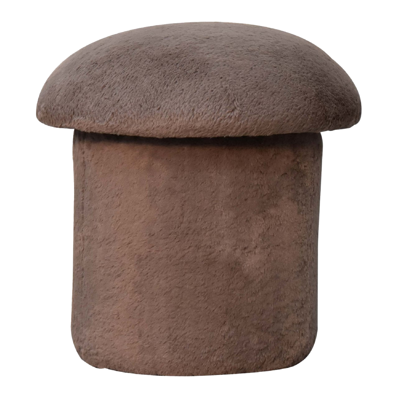 Mocha Faux Fur Mushroom Footstool