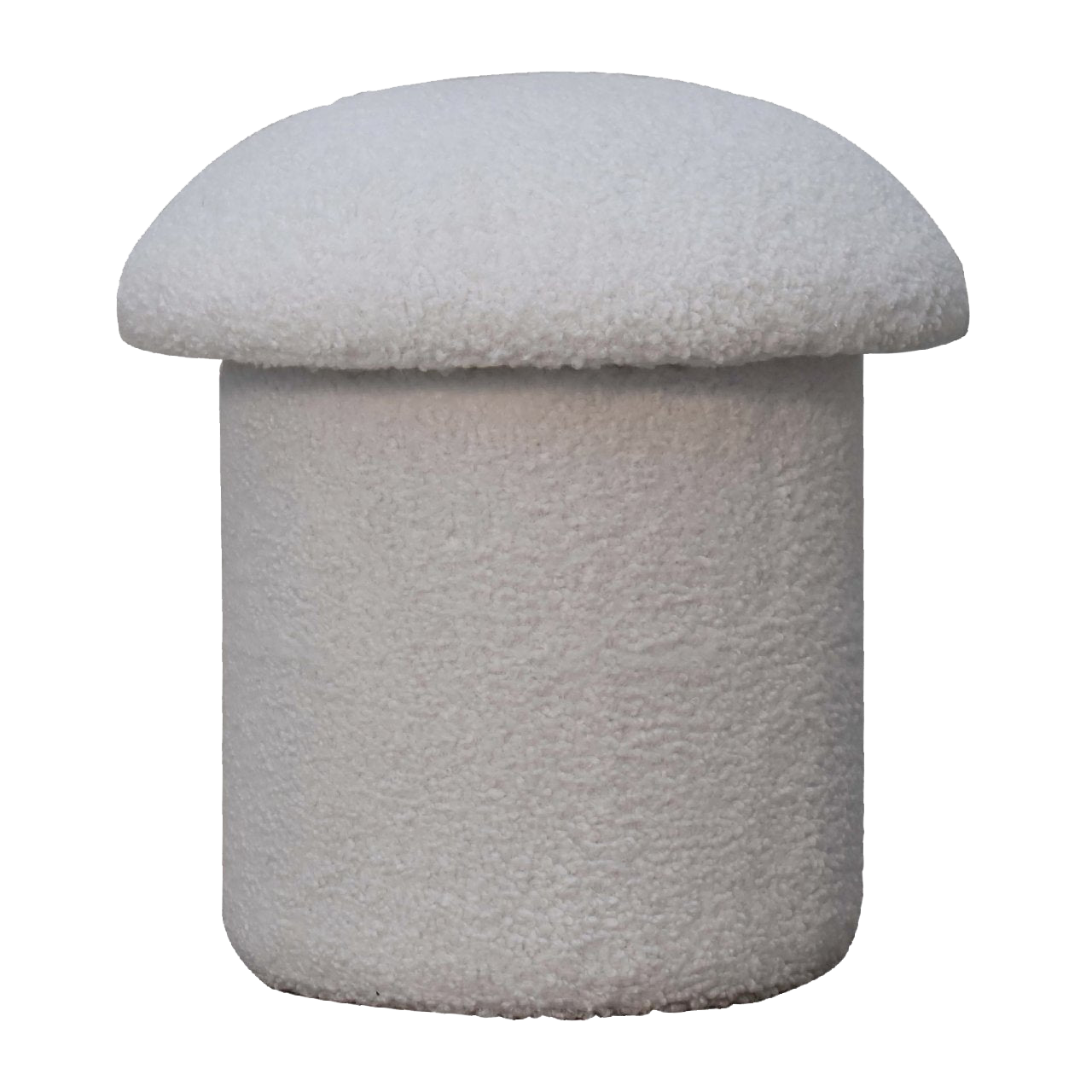 White Boucle Mushroom Footstool
