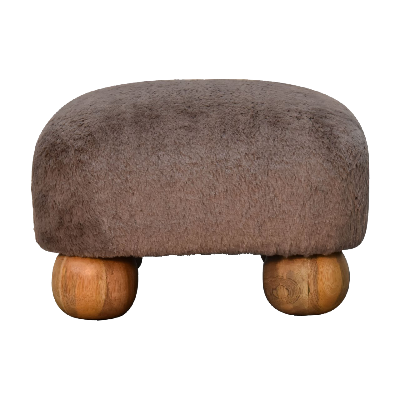 Mocha Faux Fur Nordic Footstool