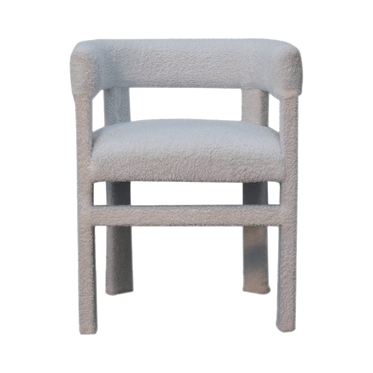 White Boucle Occasional Chair