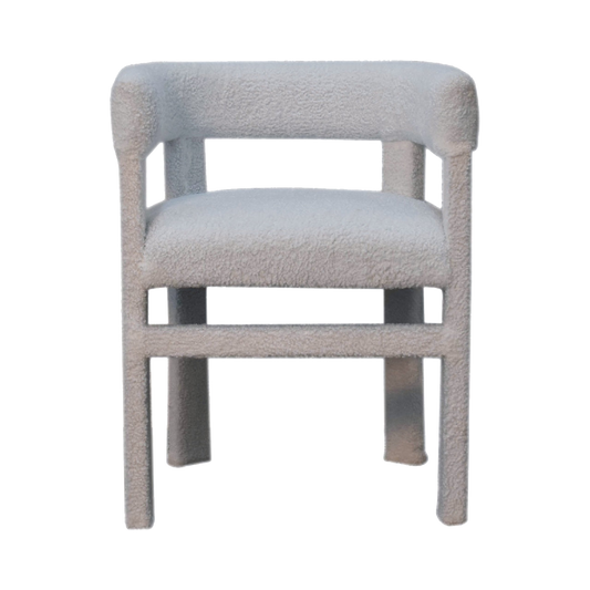 White Boucle Occasional Chair