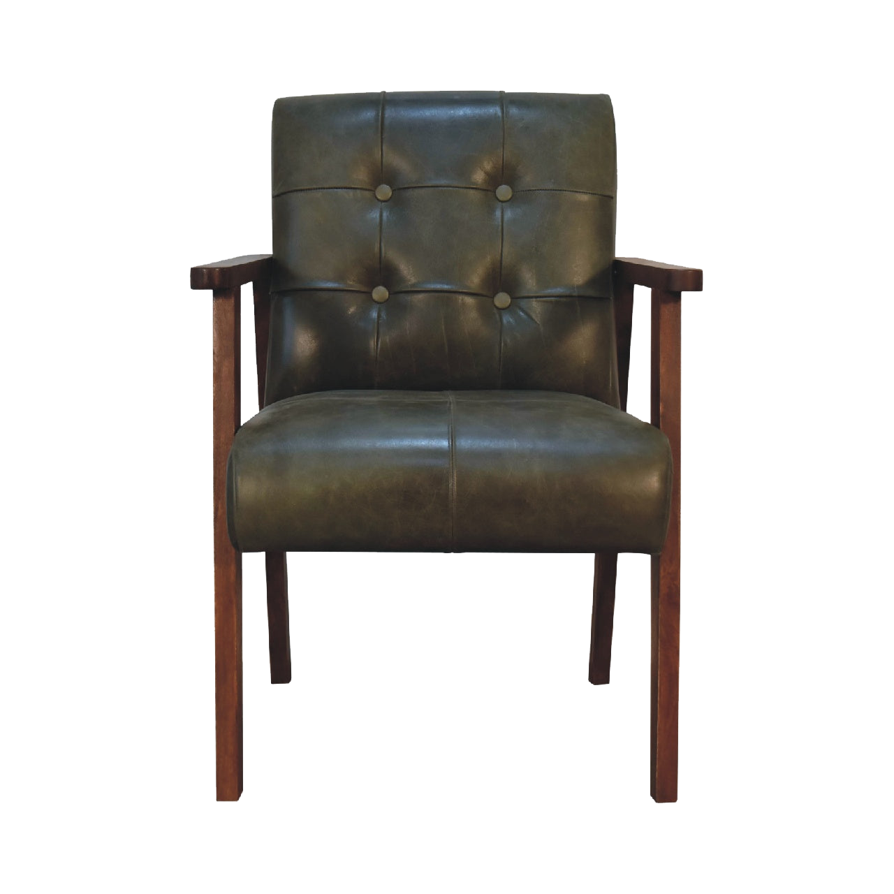 Olive Buffalo Leather Chair