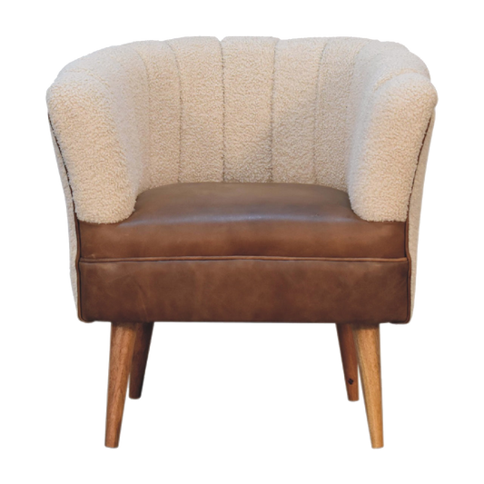 Boucle Cream Buffalo Armchair