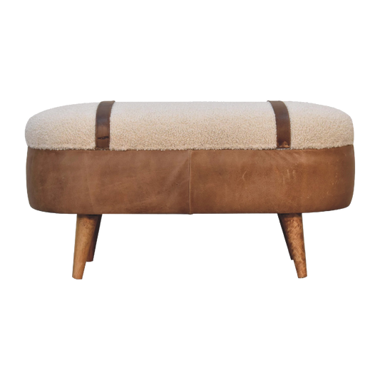 Tan Buffalo Boucle Nordic Bench