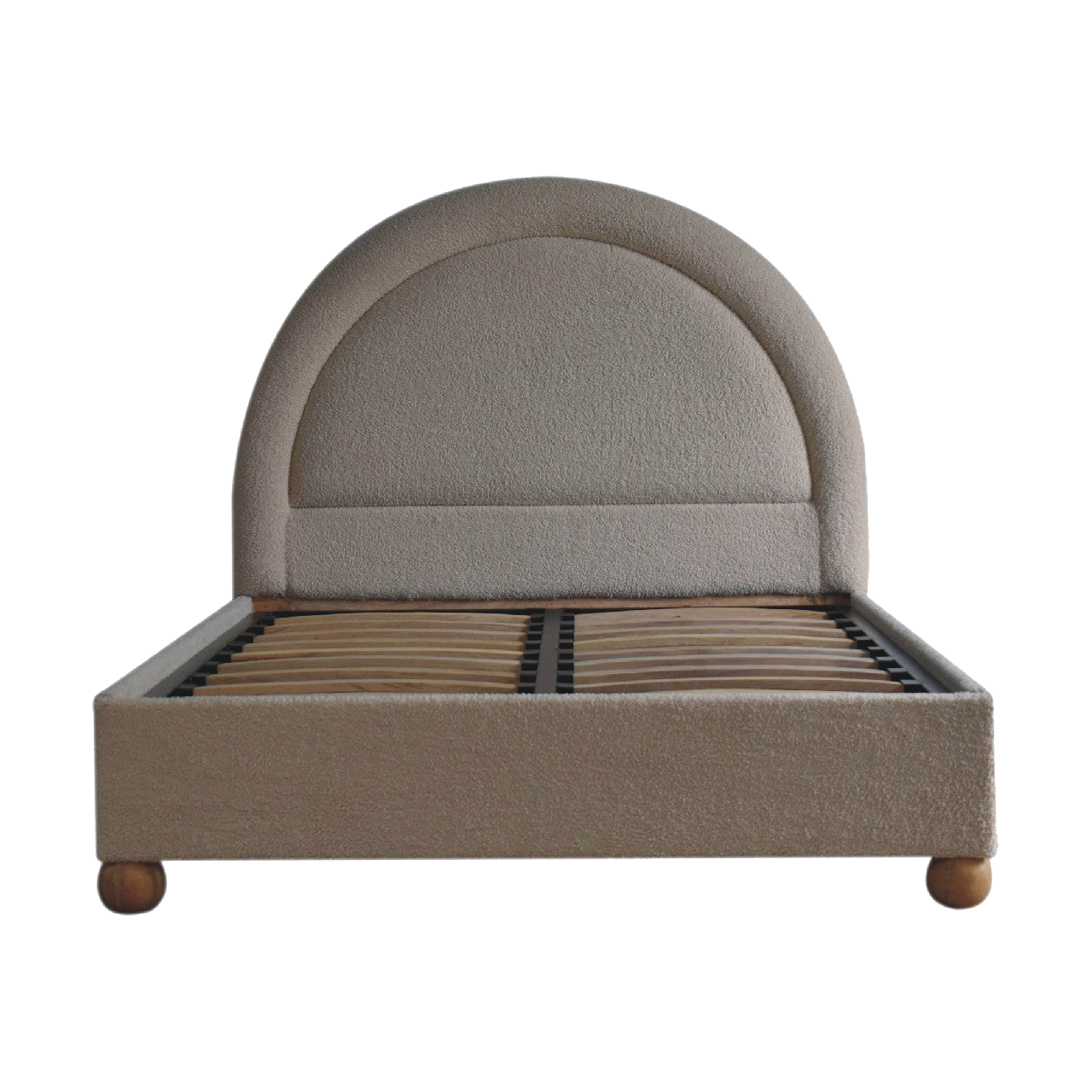 Cream Boucle Double Bed