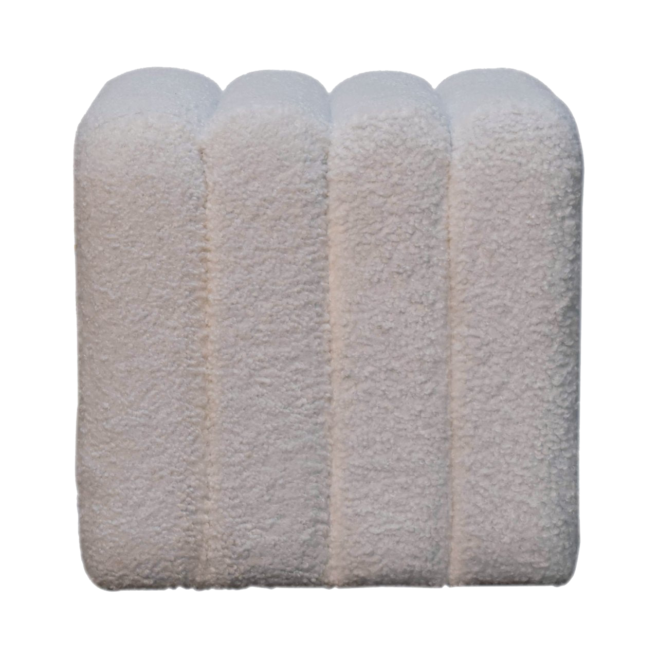 White Wavy Boucle Footstool