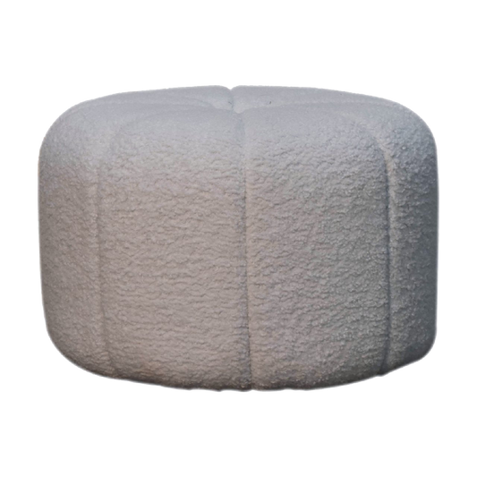 White Boucle Circus Footstool