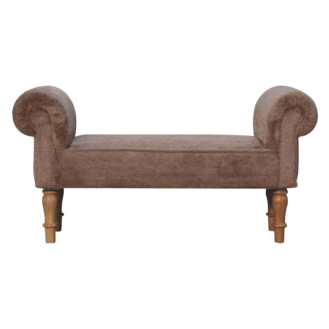 Mocha Faux Fur Bedroom Bench