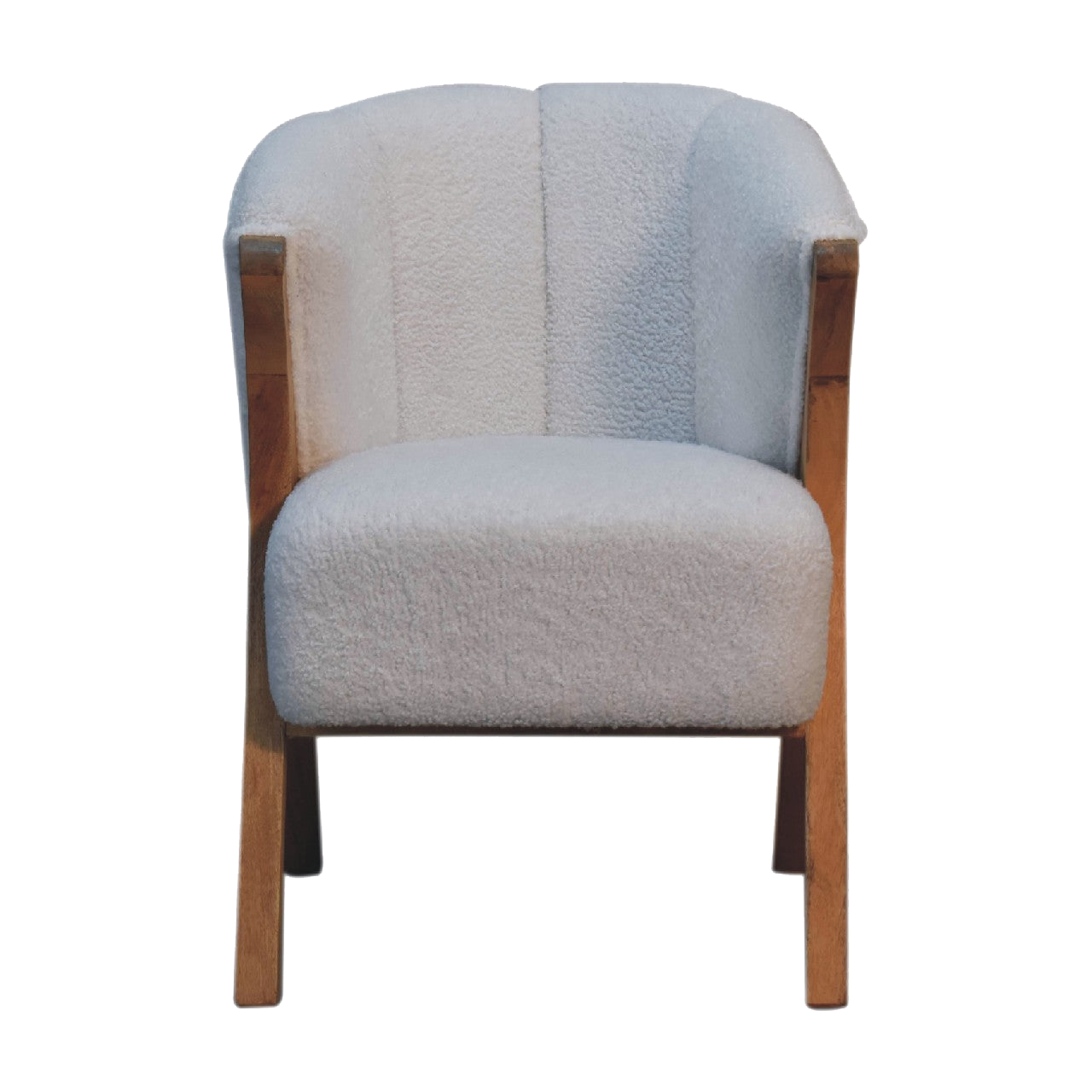 White Boucle Minimalistic Chair
