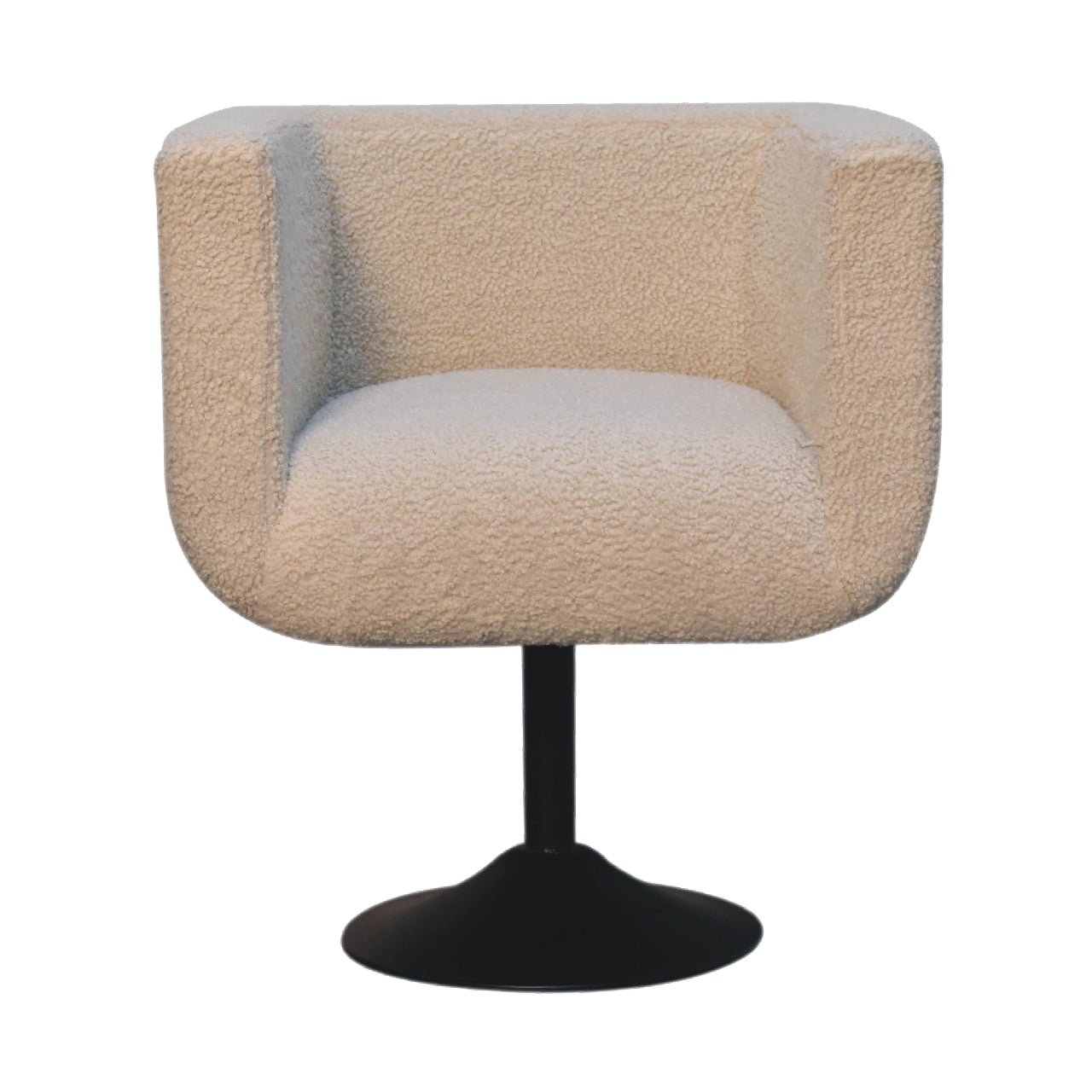 Cream Boucle Swivel Chair
