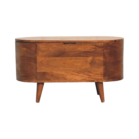 Chestnut Rounded Lid up Blanket Box