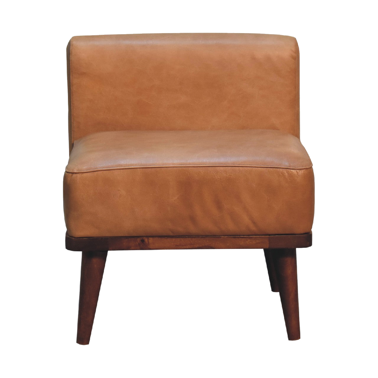 Tan Buffalo Backrest Footstool