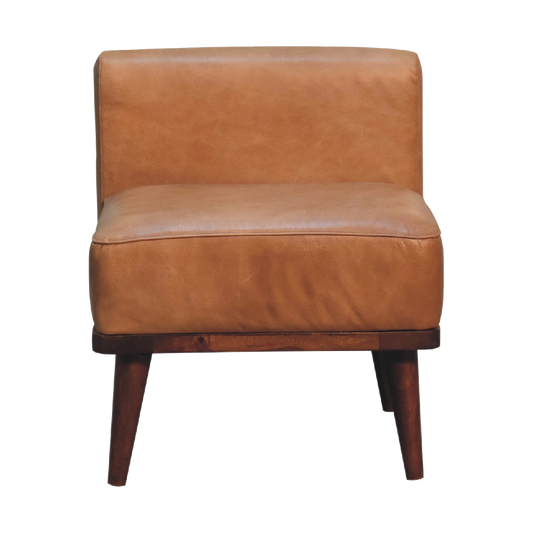 Tan Buffalo Backrest Footstool