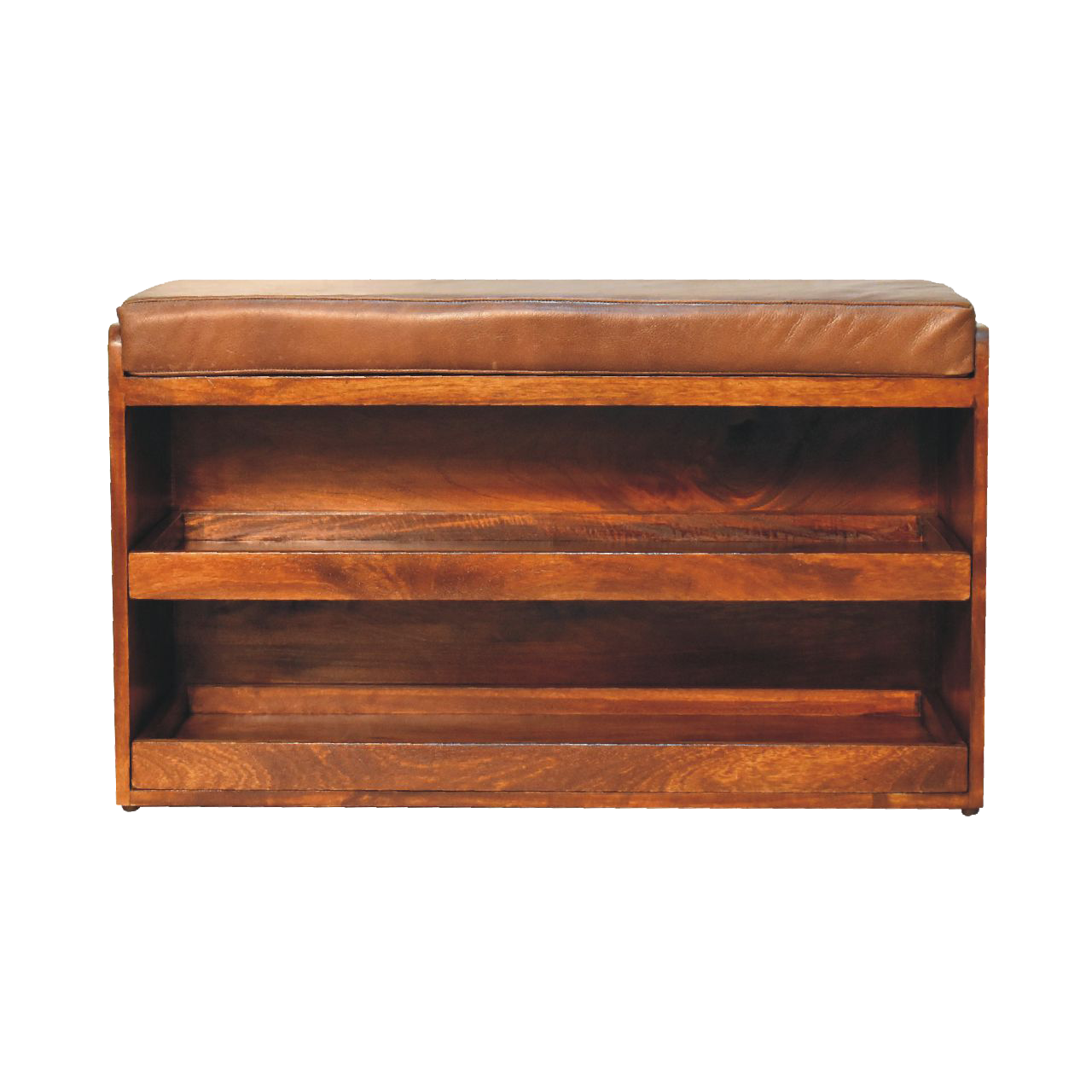 Buffalo Pull out Chestnut Shoe Bench