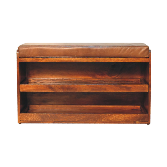 Buffalo Pull out Chestnut Shoe Bench