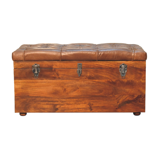 Buffalo Hide Chestnut Storage Trunk