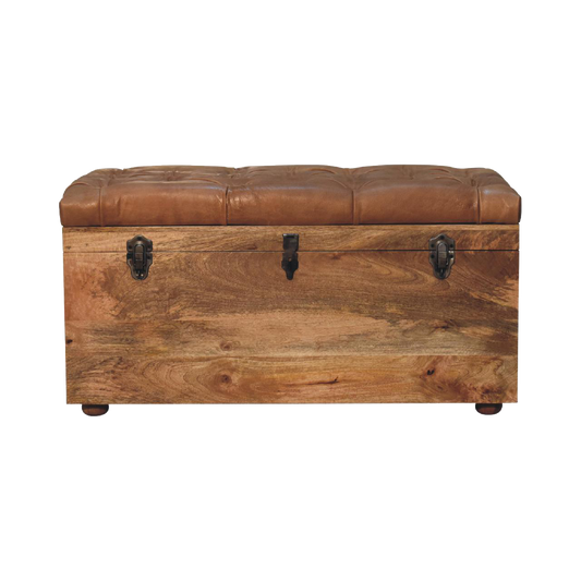 Buffalo Hide Oak-ish Storage Trunk