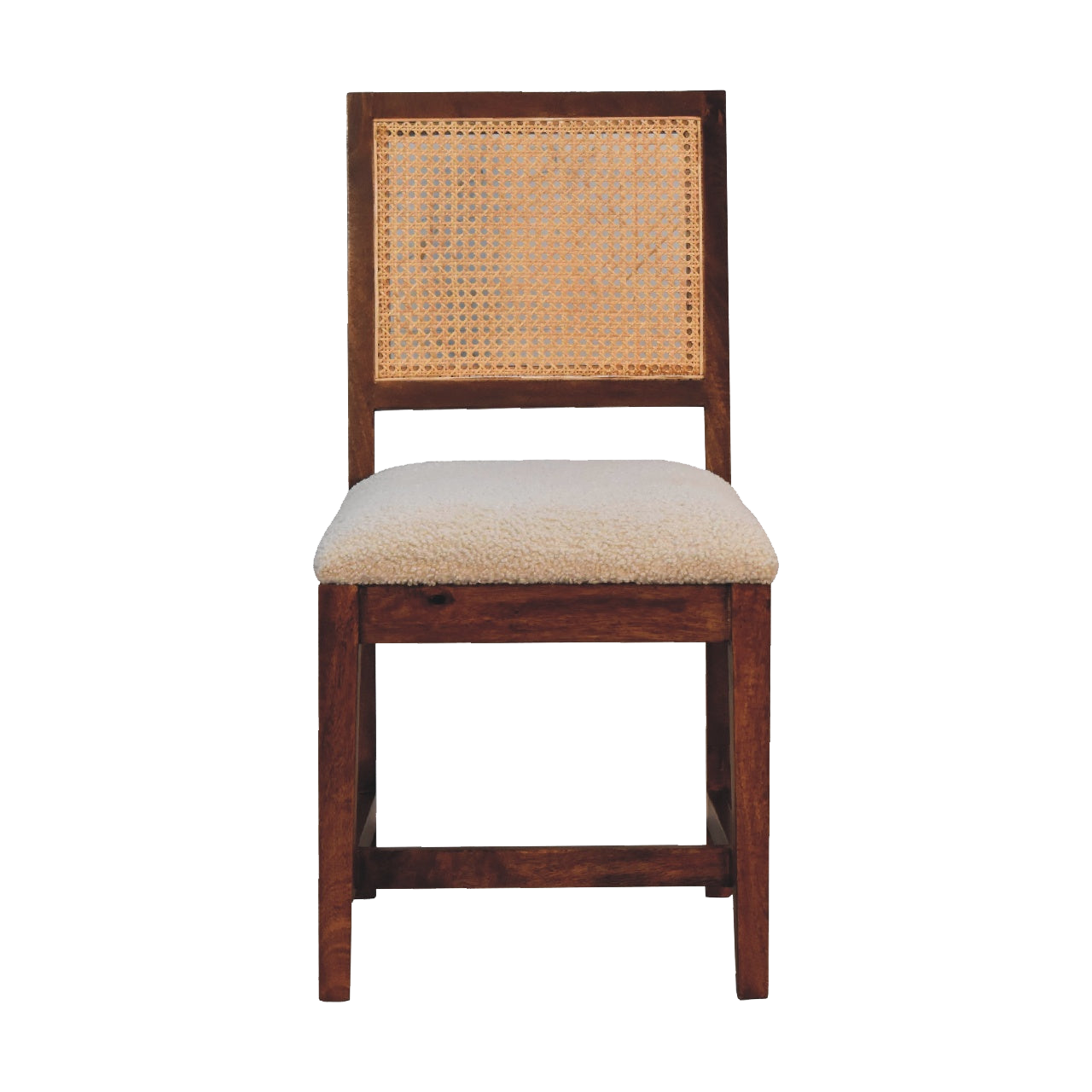Cream Boucle Rattan Chair