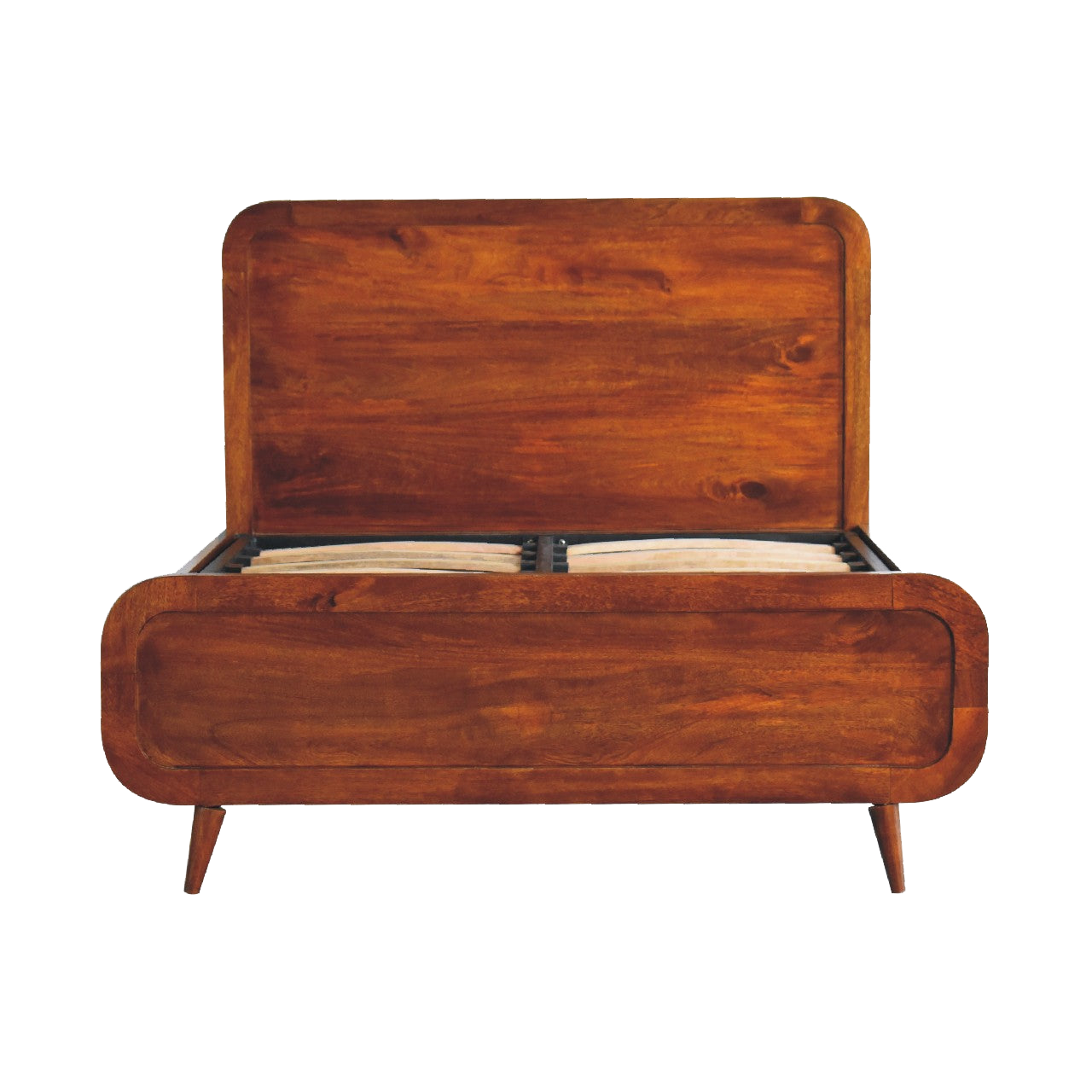 Curved Chestnut Double Bed