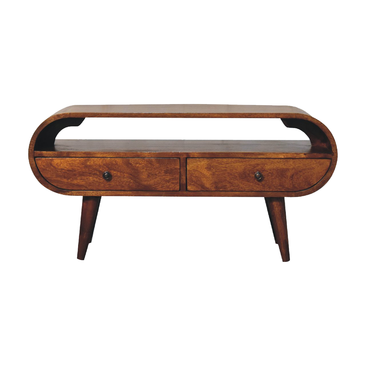 Chestnut Circular TV Stand