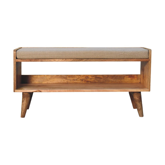Oak-Style Nordic Storage Bench With Mud Linen