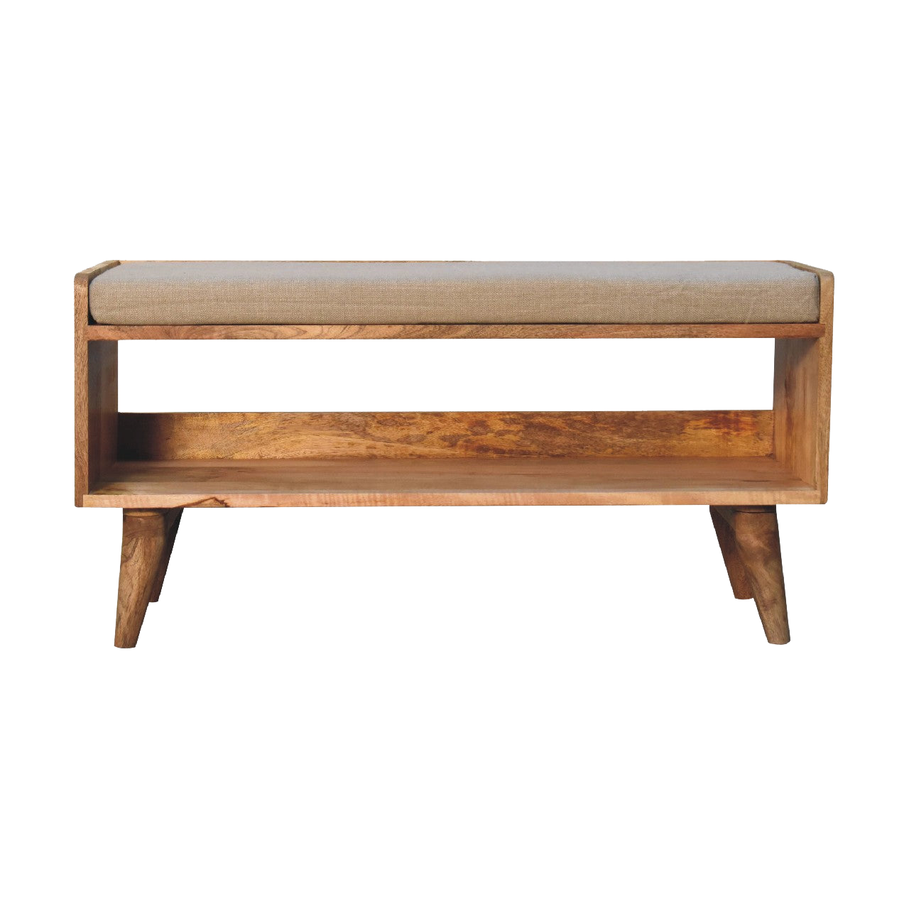 Oak-Style Nordic Storage Bench With Mud Linen